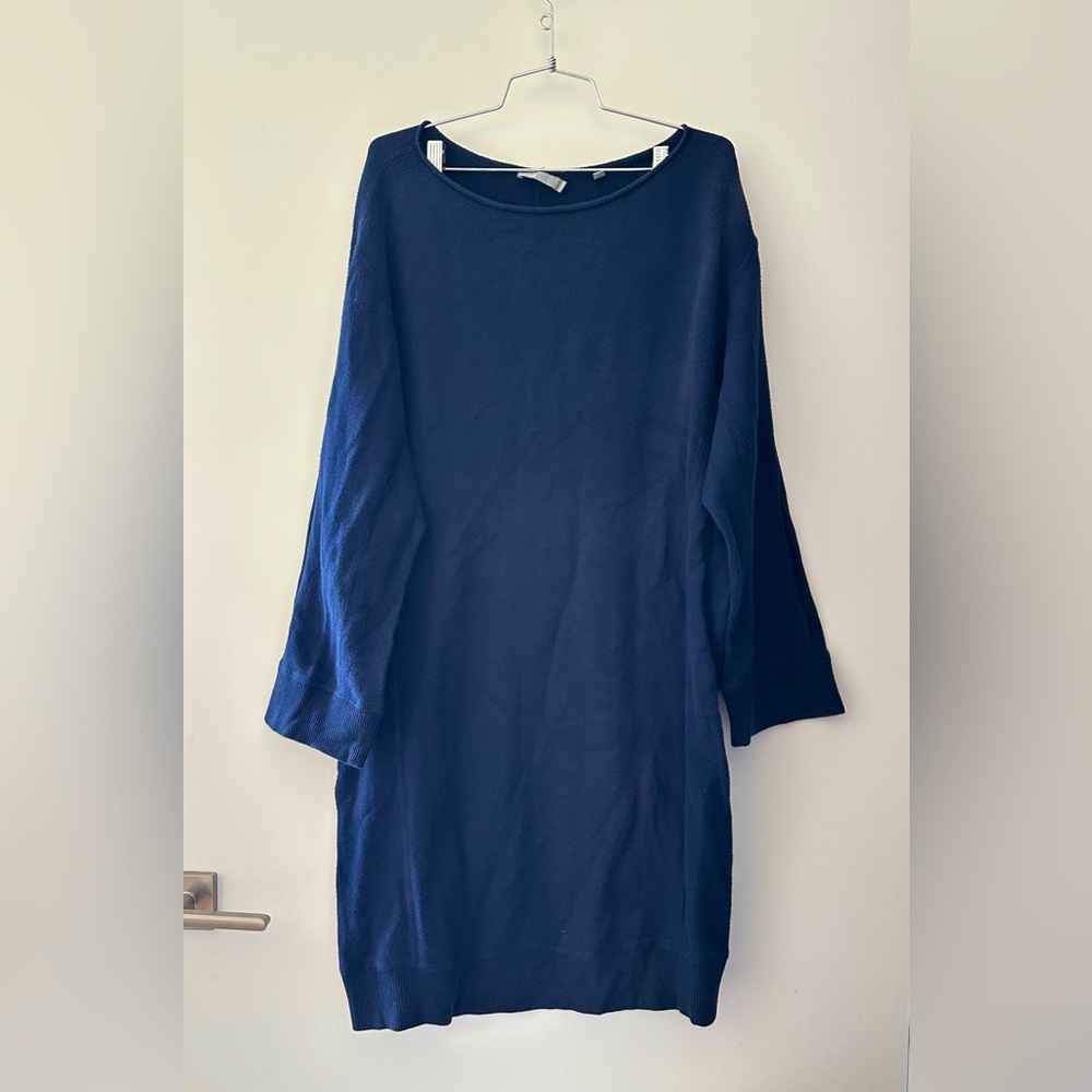 Vince Midnight Blue Navy Cotton Knit Dress
